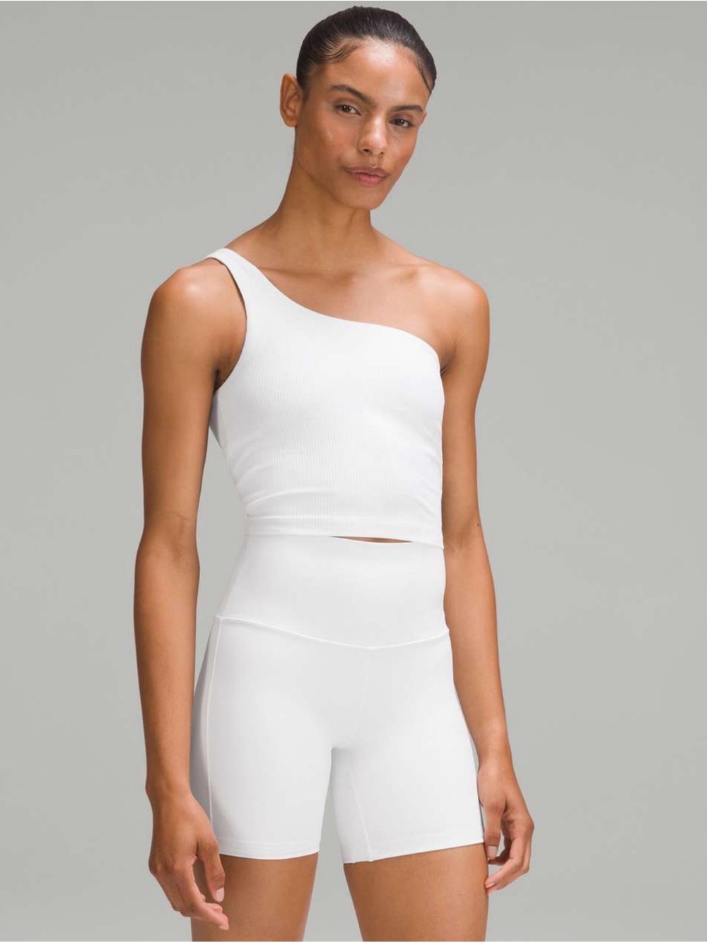 Lululemon Ribbed Nulu Asymmetrical Yoga Tank Top in White